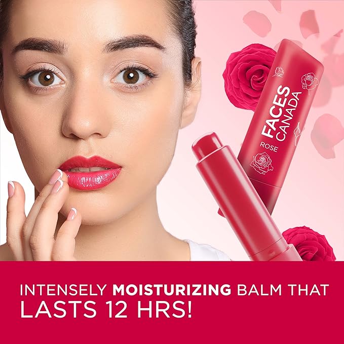 Red Tinted Lip Balm - Rose Petal | SPF 15 | 12 Hour Moisture | Rosy Soft Lips with Shea Butter & Vitamin E | Deep Nourishing for Dry Chapped Lips | 0.16 Oz/4.5g
