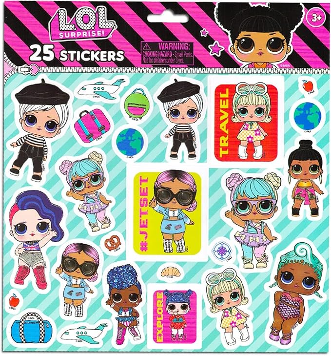 LOL Doll Lip Balm Set - Bundle with 4 LOL Doll Lip Balm Tubes, Carrying Tin, Stickers and More | LOL Doll Lip Balm Kit for Kids, Girls