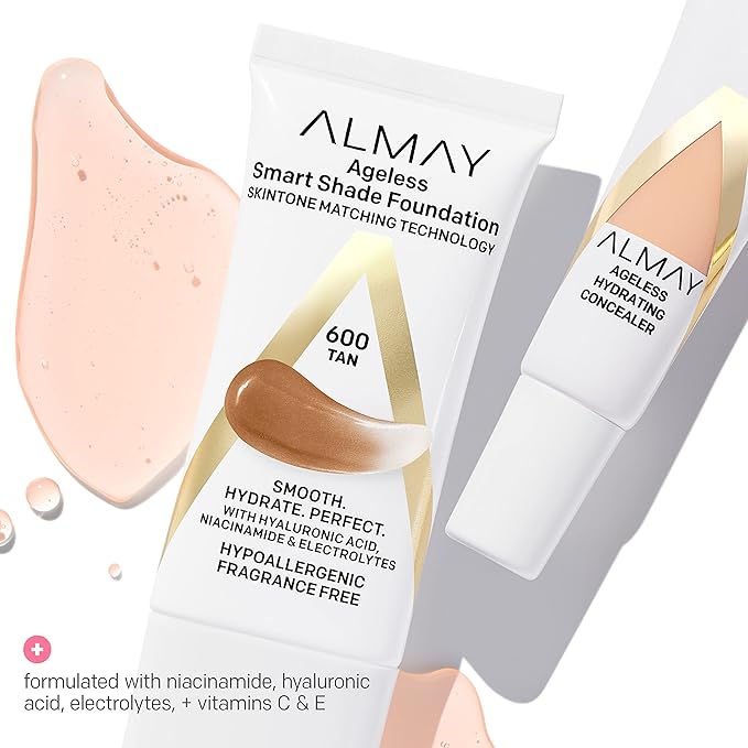 Almay Anti-Aging Concealer, Face Makeup with Hyaluronic Acid, Niacinamide, Vitamin C & E, Hypoallergenic-Fragrance Free, 005 Fair, 0.37 Fl Oz (Pack of 1)