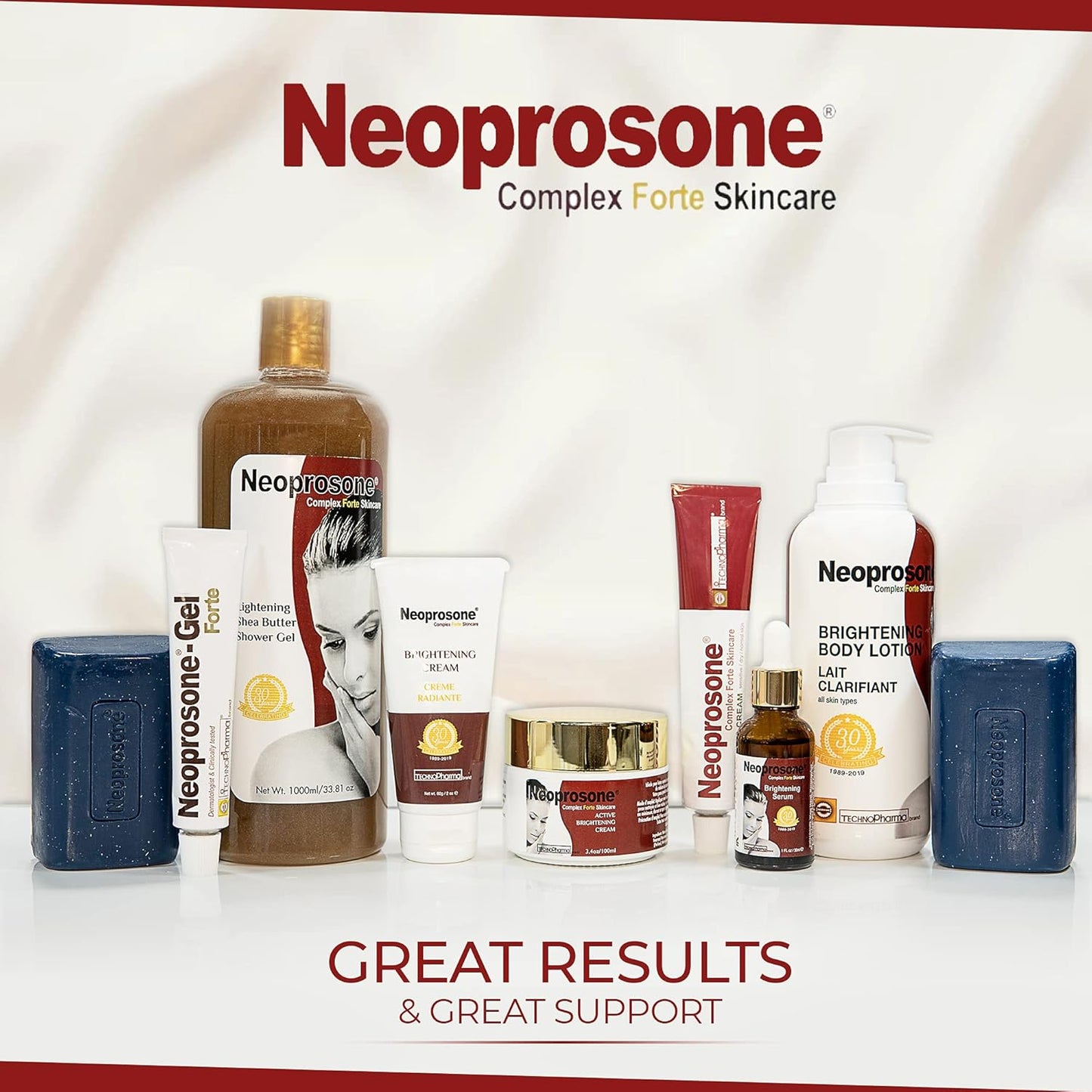 Neoprosone, Skin Brightening Cream | 1.7 Fl oz / 50 ml | Fade Dark Spots on: Face, Elbows, Knees, Body | with Alpha Arbutin, Lactic Acid, Castor Oil
