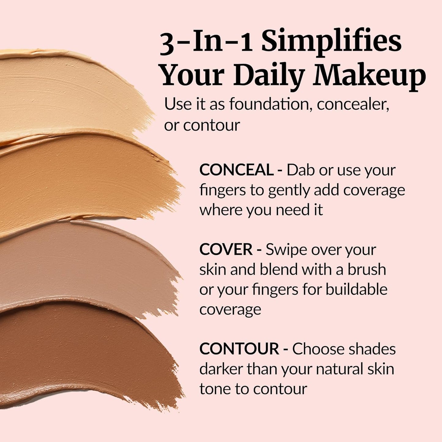 Vibriance Complexion Sticks - Foundation for Mature Skin - Sheer, Buildable Coverage Face Makeup Foundation for Older Women - 3-in-1 Base, Contour, Concealer - Beige