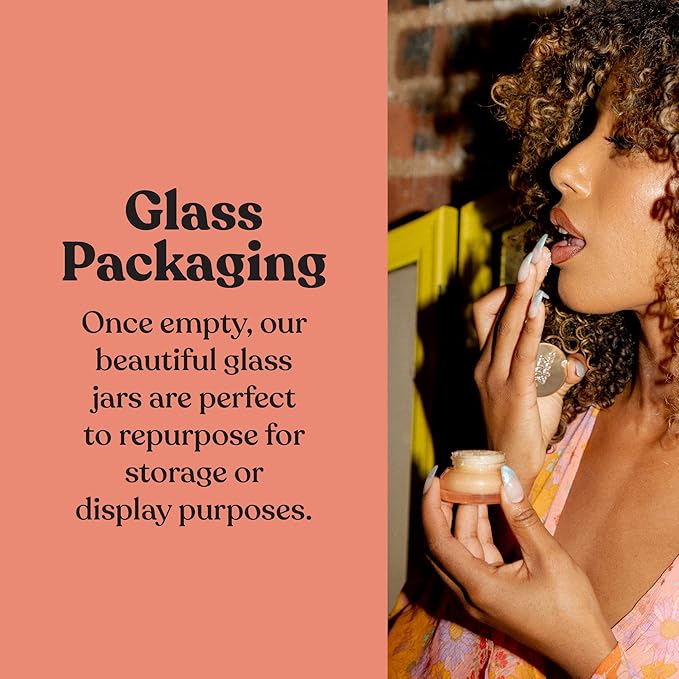 Poppy & Pout Natural Lip Scrub, Moisturizing Sugar Scrub for Dry Lips, Lip Scrubber Exfoliator with Essential Oils Smooths and Hydrates Lips, In Recyclable Glass Jars, Cruelty Free - Pink Grapefruit