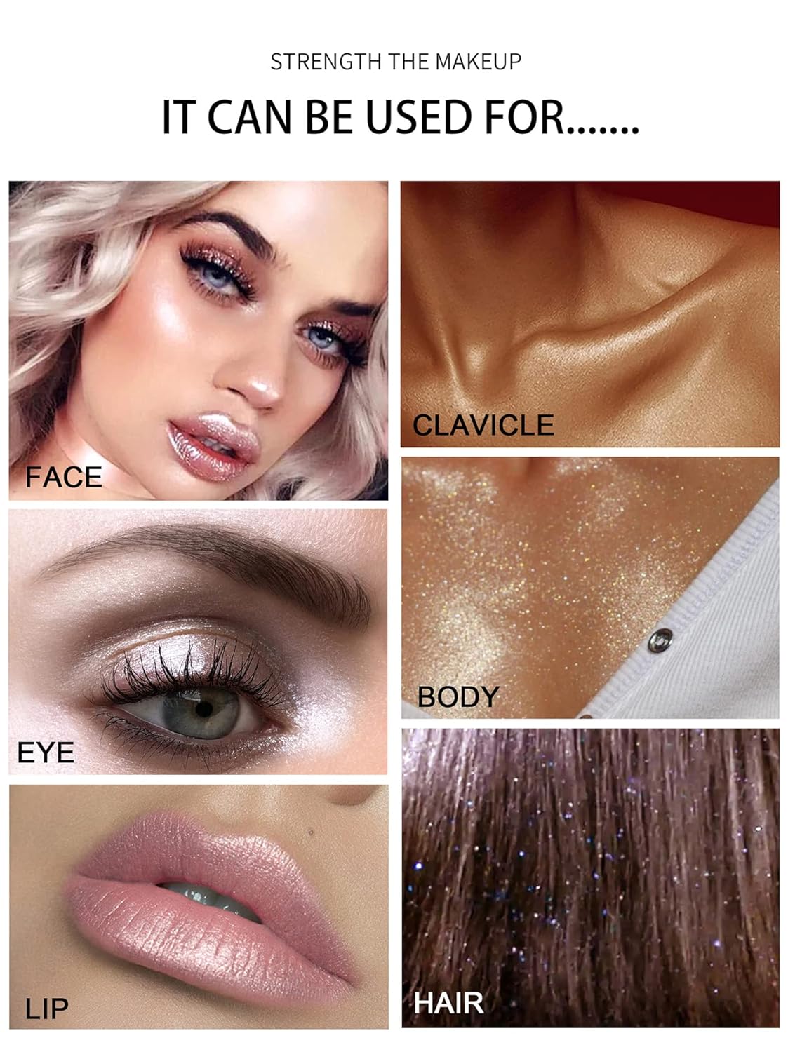 Glitter Powder Highlighter Makeup, Body Brightens the Natural Three-Dimensional Face Blusher Fairy Highlight Patting Powder. (03# Golden Brown)