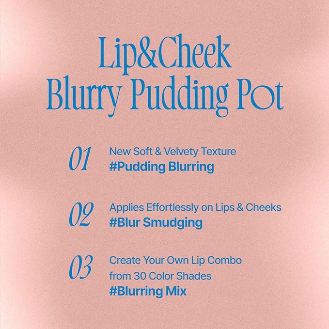 Lip&Cheek Blurry Pudding Pot | Just me Moment - Oh! | Makeup Blush, Buildable Lightweight, Multi-Use Soft Matte Finish | 5g