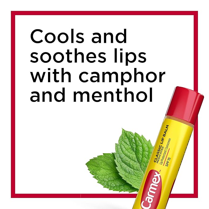 Carmex Medicated Lip Balm Sticks, Lip Moisturizer for Dry, Chapped Lips, 0.15oz, 3 Count (2 Packs) plus 1 Count Carmex Lip Balm Tube, 0.35oz