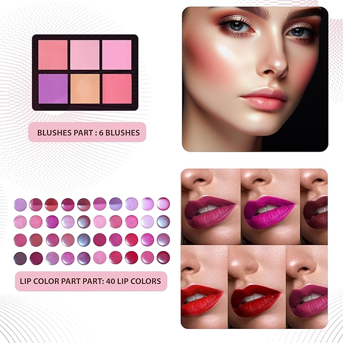 Makeup Kit for Women - 190-in-1 - Professional Makeup Pallets, makeup kit Includes Eyeshadows, Blushes, Makeup Brushes & More For a Full Makeup Look
