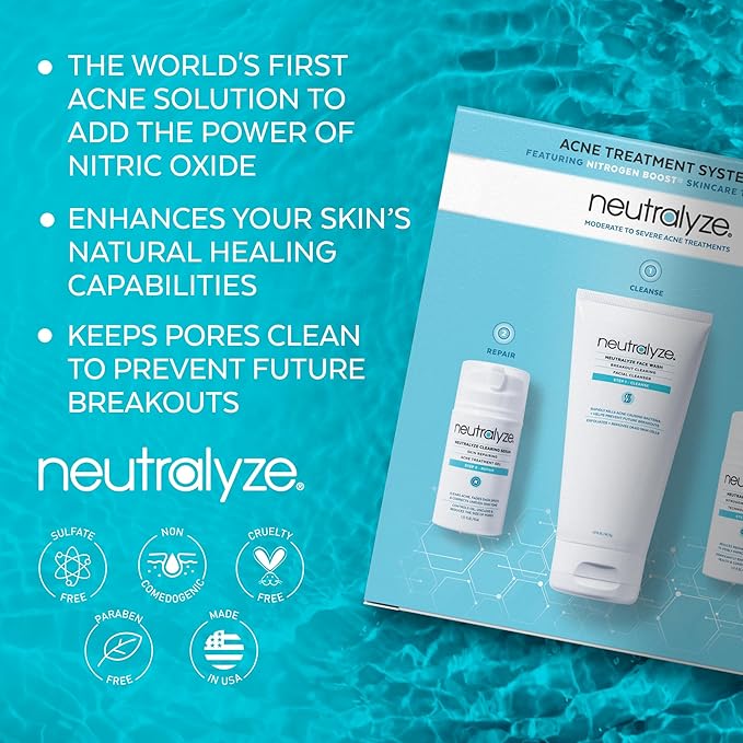 Moderate To Severe Acne Treatment Kit 2.0 - Maximum Strength Acne Kit, 2% Salicylic Acid, 2% Mandelic Acid & Nitrogen Boost Skincare Technology - Acne Treatment for Teens & Adults (90+ Day)