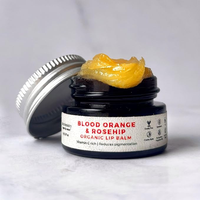 Juicy Chemistry - Organic & 100% Natural Lip Balm for Women with Anti-Ageing and Pigmented Lips w/Blood Orange & Rosehip (5gm)