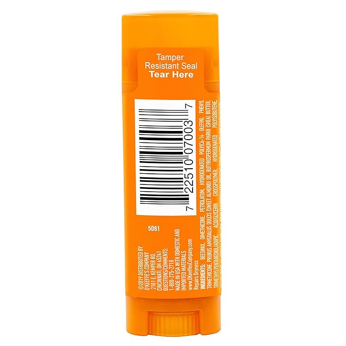 O'Keeffe's Unscented Lip Repair Lip Balm for Dry, Cracked Lips, Stick, (Pack of 10)