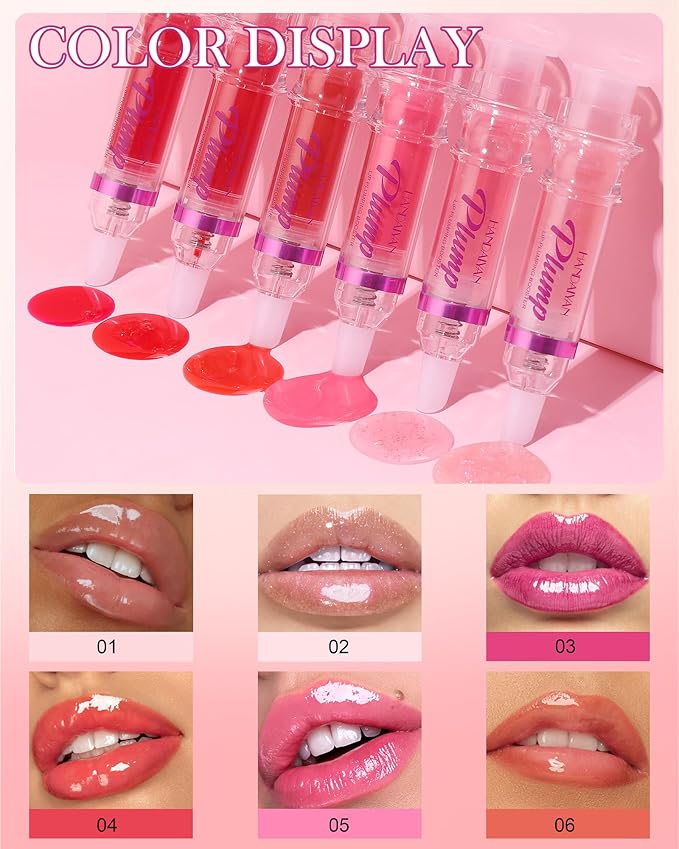 Lip Plumping Booster Lip Gloss, Glossy Lip Tinted Stain, High-Shine Smooth Fuller Lips, Hydrating & Volumizes Lip Oil Lip Glaze, Plump and Pout Plumper Lipstick, Christmas Makeup Gift for Women-01#