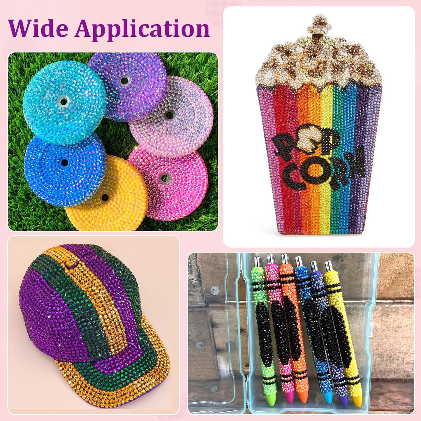 12600Pcs Resin Rhinestones for Crafting with Tweezers, Multicolor 4mm Bedazzling Crystal with 3Pcs 10ml B7000 Jewelry Glue for DIY Crafts Clothing Tumblers Shoes Fabric Nail Art