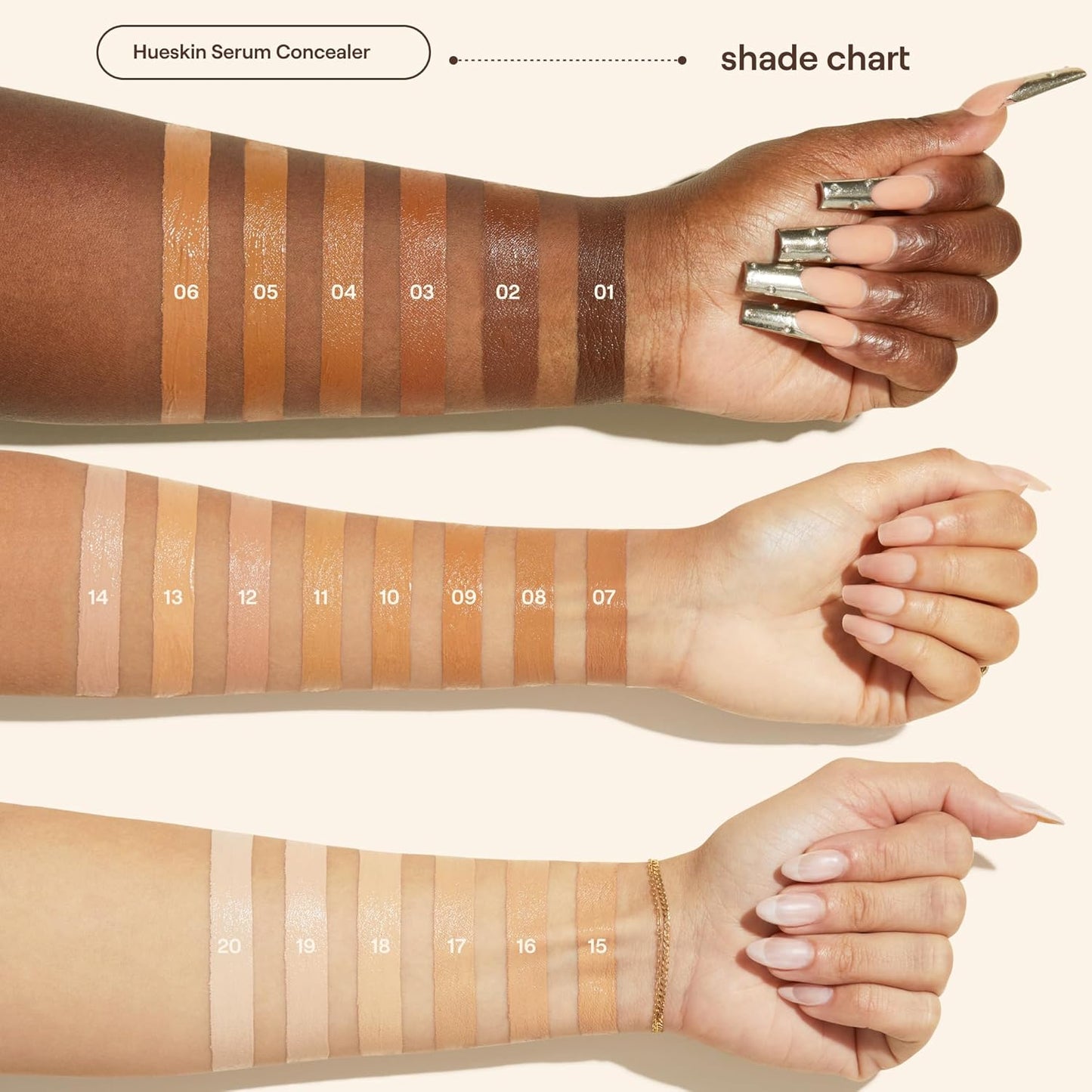 Live Tinted Hueskin Serum Concealer - Medium-to-Full Coverage Concealer with Niacinamide, & Hyaluronic Acid for Dark Circles, Fine Lines & Wrinkles, Buildable Long-Lasting Formula, 0.35 oz Shade 9