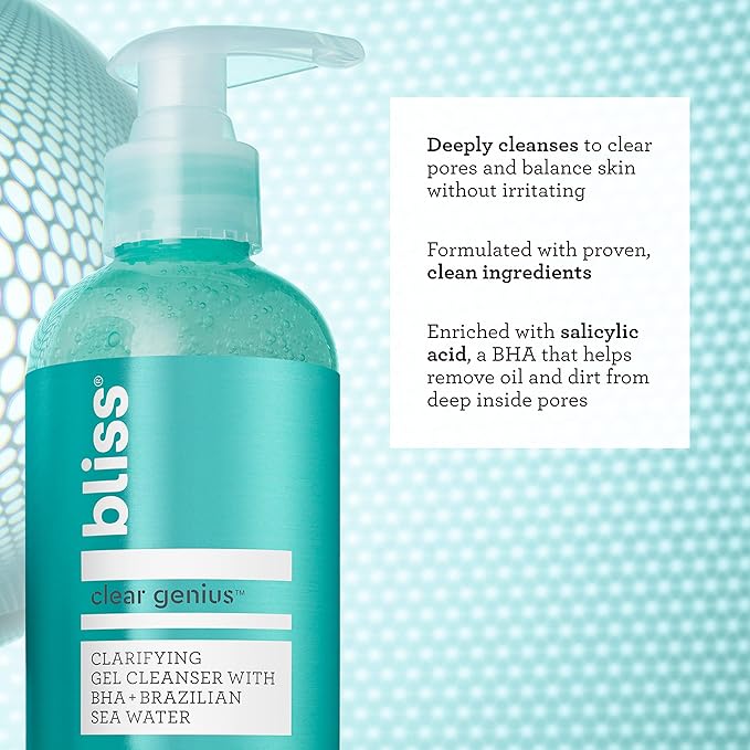 Bliss Daily Acne Routine Kit (2pc Set) Cleanse and Tone for Acne, Pores