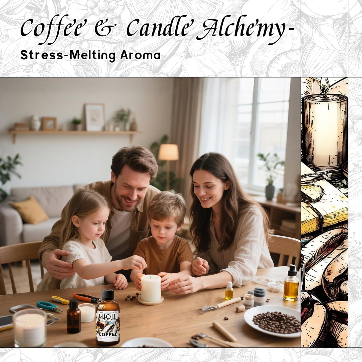 HIQILI Coffee Fragrance Oil for Scent Diffuser & Humidifier, Perfect for Candle, Soap, Perfume Making, New Car & Home - 1 Fl Oz