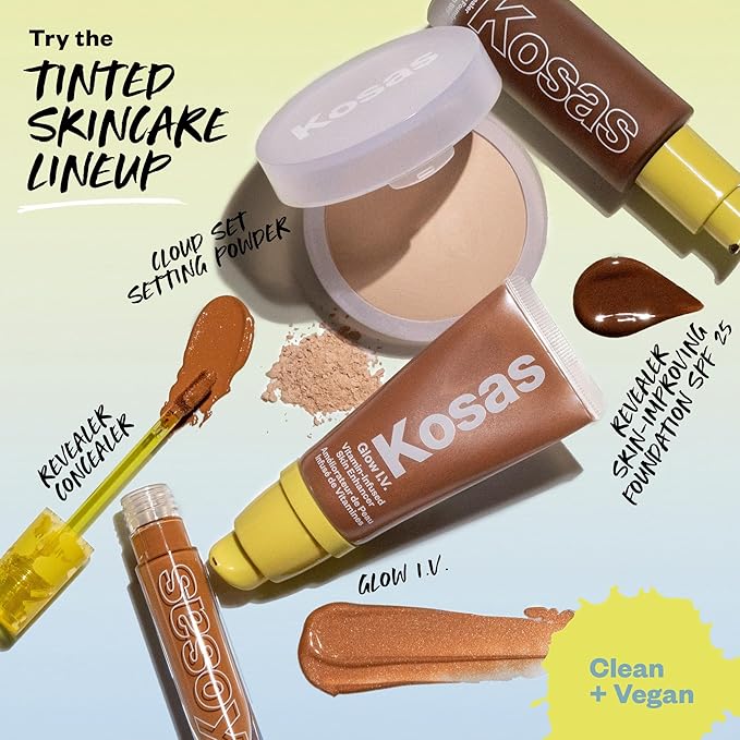 Kosas Glow I.V. Vitamin-Infused Skin Enhancer Face Makeup - Tinted Beauty Highlighter for a Healthy Glow - Energize
