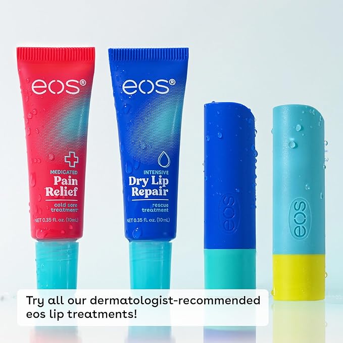 eos The Hero Lip Repair, 24HR Moisture for Severely Dry Lips, Natural Strawberry Extract, Hypoallergenic, 0.14 oz, 2-Pack