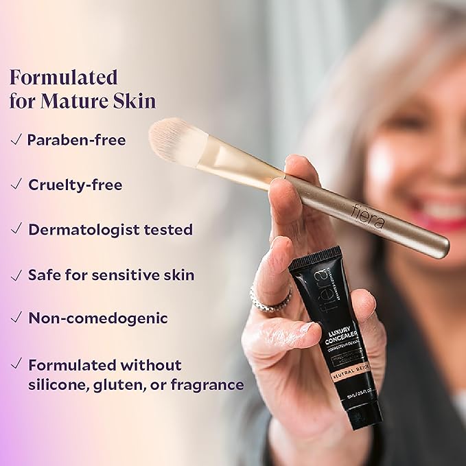 Fièra Luxury Concealer with Anti-Aging - All Day Coverage for Dark Circles, Fine Lines, Wrinkles & Spots - Caramel, 0.5 Ounce
