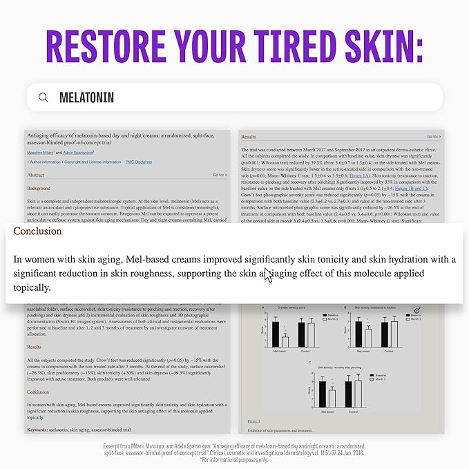 Time Return Melatonin Cream | Face Brightening Cream & Face Moisturizer for Dry Skin | Relaxing Face Cream for Women & Men | Melatonin Face Cream for Resilient Skin, 0.88 oz