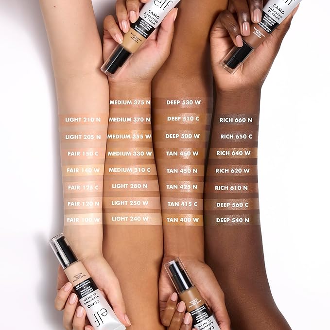 e.l.f. Hydrating Camo CC Cream, SPF 30, Color Correcting Full Coverage Foundation For A Dewy Finish, Vegan & Cruelty-Free, Fair 120 N