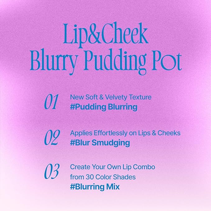 Lip&Cheek Blurry Pudding Pot | Cold-hearted Moment - Slayyy | Makeup Blush, Buildable Lightweight, Multi-Use Soft Matte Finish | 5g