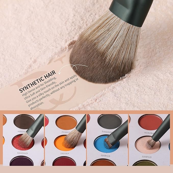 DUcare Makeup Brushes 14Pcs with 3Pcs Makeup Spong & Cosmetic Bag - Lime Mojito Series Makeup Brush Set for Foundation Blending Face Powder Blush Concealers Eye Shadows