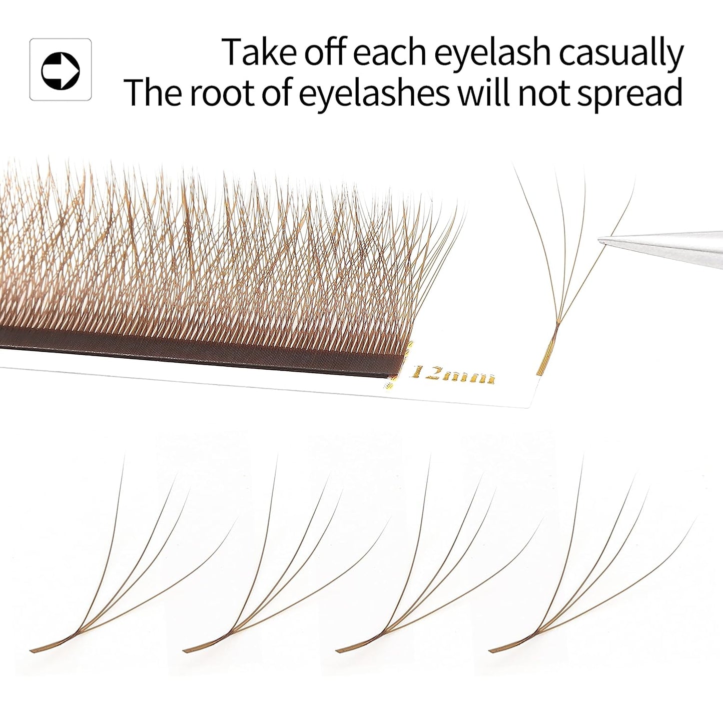 Lash Extensions Brown 4D W Eyelash Extensions W Shape 0.07mm Thickness D Curl 15mm Premade Fans Lashes Colored Lash Extension Volume Lashes Individual Lashes(W-Brown-4D-0.07-D,15mm)