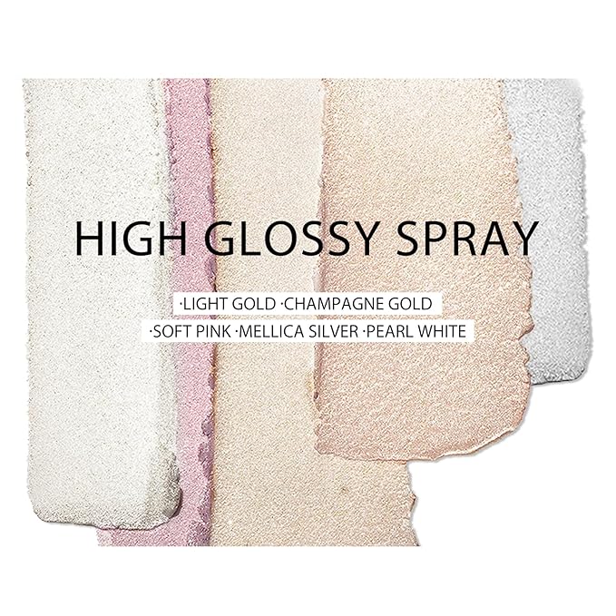 KYDA Highlighter Powder Spray, Glitter High Gloss Spray Shimmer Sparkle Powder Makeup Spray, for Face Body Cosmetic-Metallic Silver