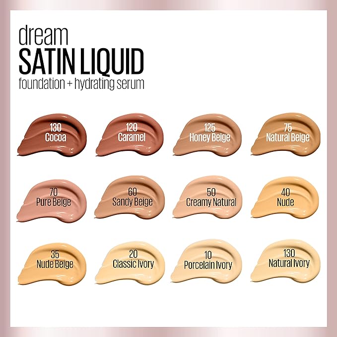 Maybelline New York Dream Satin Liquid Foundation (Dream Liquid Mousse Foundation), Nude, 1 fl. oz.