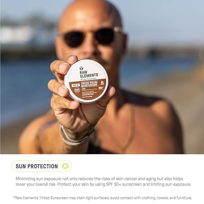 Raw Element Ultra-Moisturizing Tinted Face Cream, Non Toxic Mineral Face Sunscreen, Daily Tinted Moisturizer, Non-Nano Zinc Oxide, Reef Friendly, All Ages, SPF 30, 1.8 oz, Coconut, Pack of 2