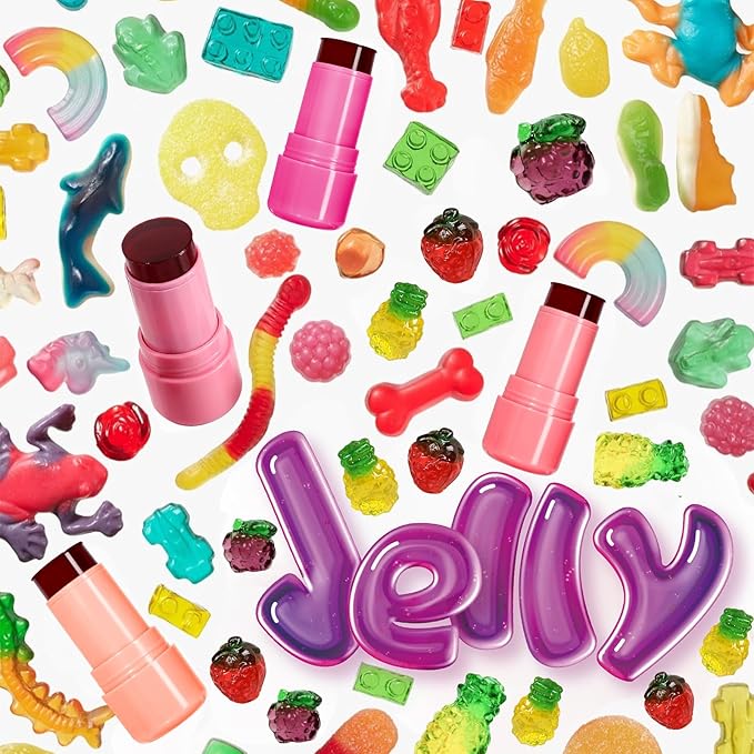 2 Pcs Milk Jelly Blush, Milk Cooling Water Jelly Tint, Vivid Color Water Jelly Tint Milk Blush, Sheer Eye Lip & Cheek Stick Stain, Long Wearing, Watercolor Finish Lip Gloss for Women, 01&02