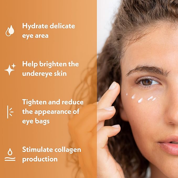 Eve Hansen Vitamin C Eye Gel - Under Eye Cream for Dark Circles and Puffiness - Anti-Aging Eye Repair Cream with Hyaluronic Acid - Under Eye Treatment for All Skin Types - Eye Brightening Cream - 1 oz