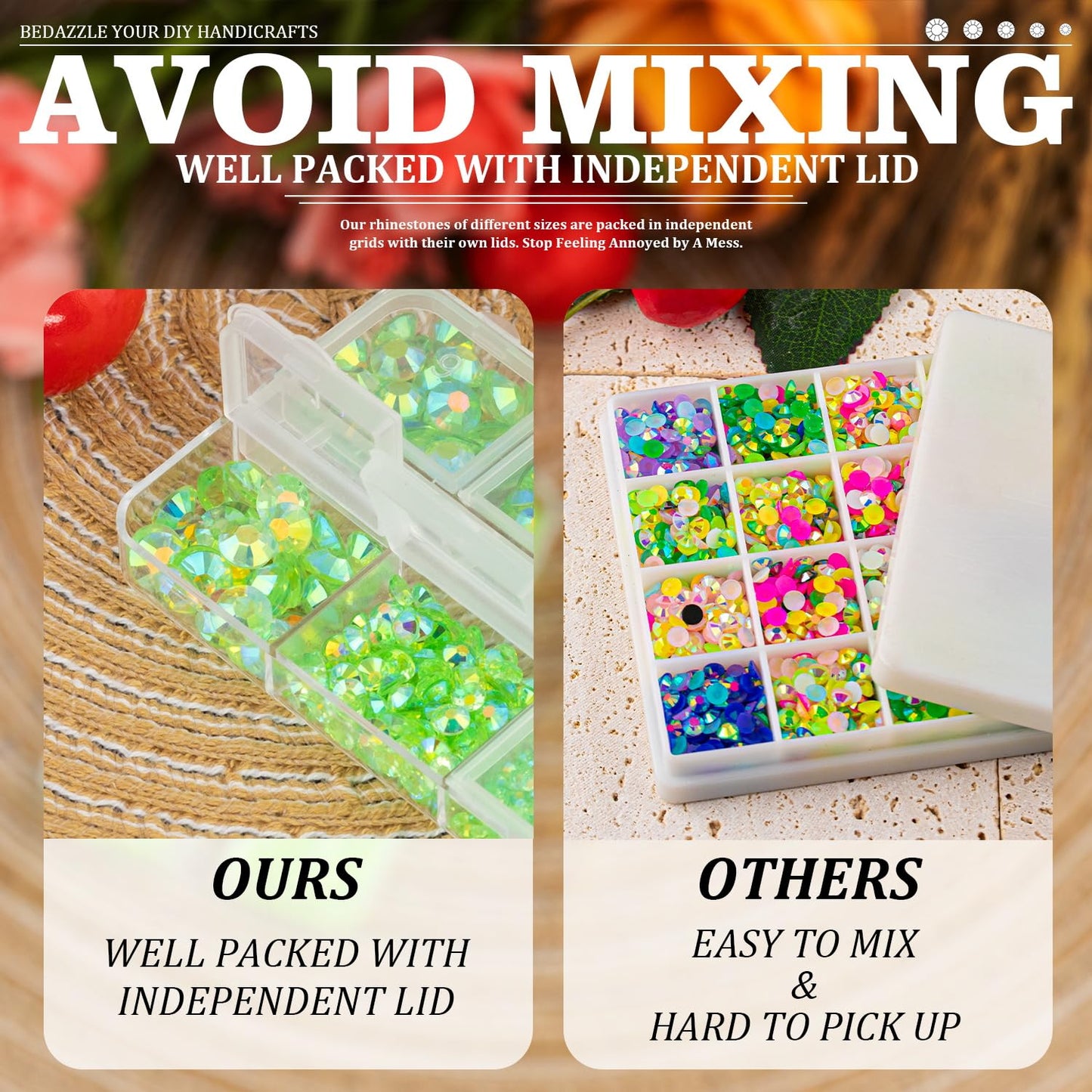 Resin Rhinestones Crafting, 2/3/4/5/6mm Flatback Jelly Rhinestones, 1 Box Transparent Grass Green AB Non Hotfix Crystal Gems for Bedazzling Crafts Mugs Tumblers Clothes Makeup Nail