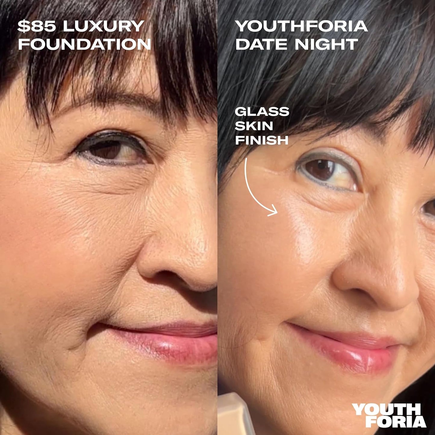 Youthforia Date Night Skin Tint Serum Foundation, Light-Medium Coverage, Hydrating Formula, Vegan & Cruelty-Free, 570 Deep - Neutral