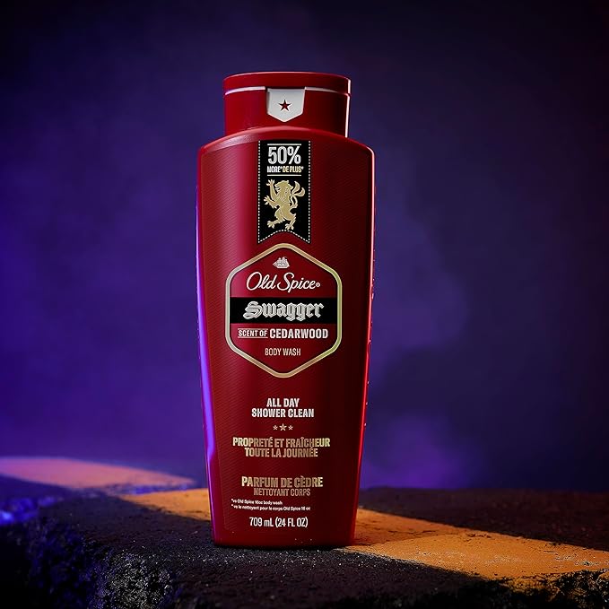 Old Spice Swagger Scent of Confidence, Body Wash for Men, 24 fl oz (Pack of 4)