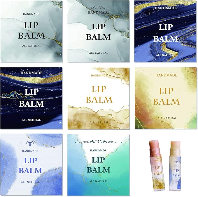 CRASPIRE Lip Balm Labels 80pcs Homemade Lip Balm Labels 2” Clear Lip Balm Labels for Tubes Printable Waterproof Lip Balm Stickers Labels for Lip Balm Handcream Candle Container（Phnom Penh Quicksand）