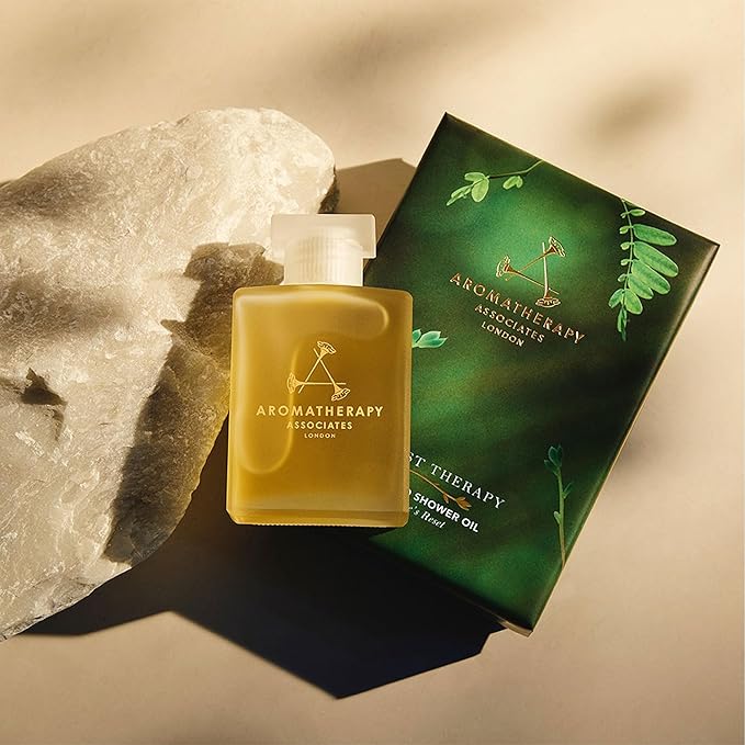 Aromatherapy Associates Forest Therapy Bath and Shower Oil, Natural Body Oil to Restore Mind, Body and Spirit, Hydrating, Made with 3 Essential Oils (1.85 oz)