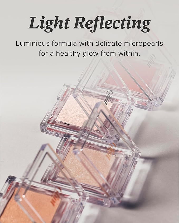 Glint Dewy Highlighter (Milky Moon, 0.17oz) - Luminous Glow, Infused with Micropearls, Shiny Illuminator. Rich Pigment & Silky Touch, Korean Makeup.