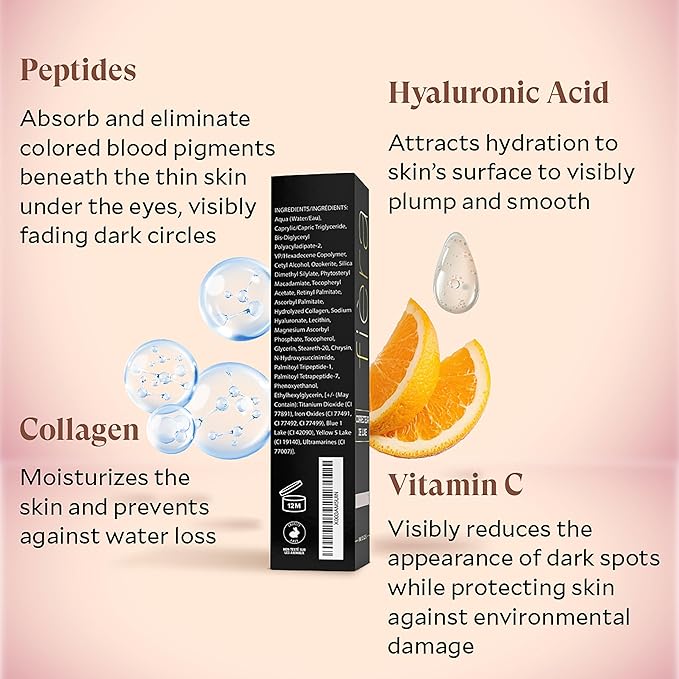 Fièra Luxury Concealer with Anti-Aging - All Day Coverage for Dark Circles, Fine Lines, Wrinkles & Spots - Deep, 0.5 Ounce
