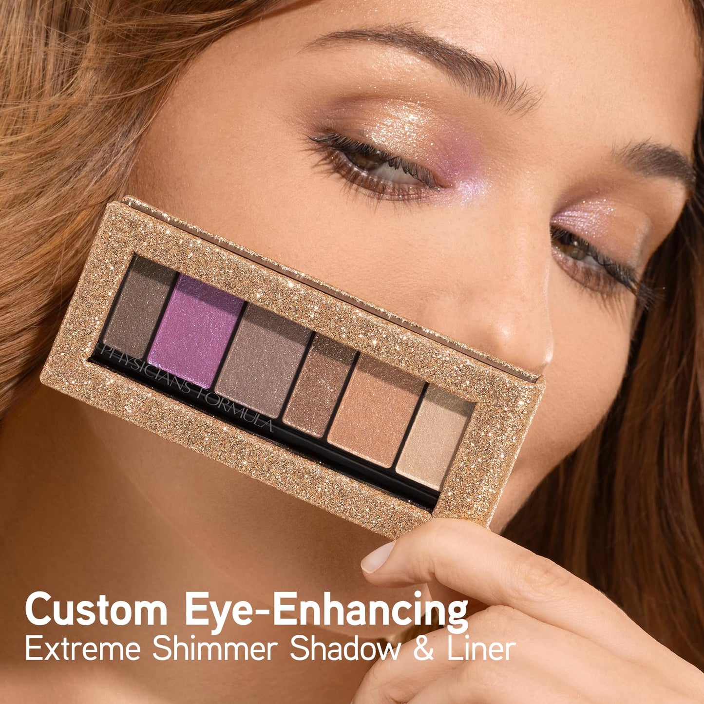 Physicians Formula Shimmer Strips Custom Eye-Enhancing Extreme Shimmer Shadow & Liner, Hypoallergenic Eyeshadow Palette with Reflective Liquid Powders – Glam Nude
