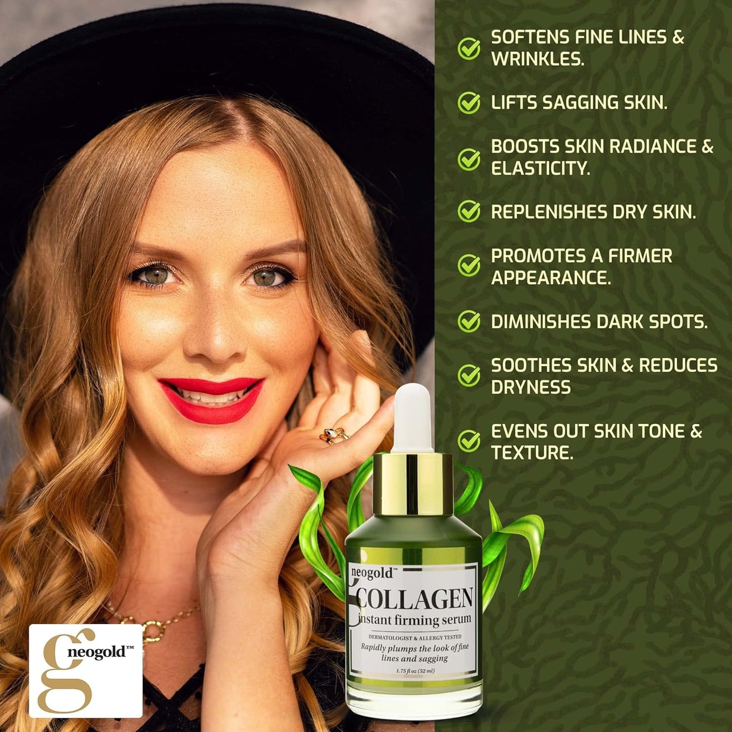 Collagen Serum For Face | Collagen Face Serum For Skin Tightening Helps Lift, Plump, & Firm Sagging Skin | Serums For Skin Care | Anti Wrinkle Boost, Fragrance Free, 2 Fl Oz