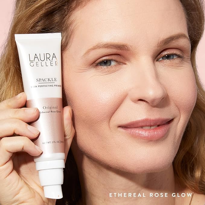 LAURA GELLER NEW YORK Primer, Ethereal Rose Glow, 2 Fl Oz - Long-Wear Foundation, Shimmery Finish, Hyaluronic Acid, Hydrating, Lightweight, Non-Greasy, Cruelty-Free, 59 ml
