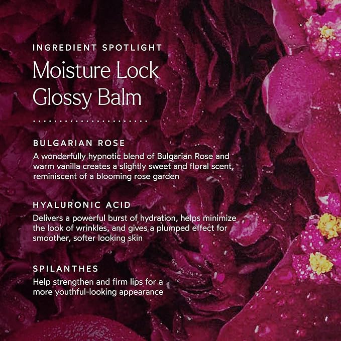 True Botanicals - Moisture Lock Glossy Lip Balm | Non-Toxic, Cruelty-Free, Organic | Hyaluronic Acid, Moisturizing to Target Dry + Aging Lips | MADE Safe (Berry, 0.14 oz | 4 g)