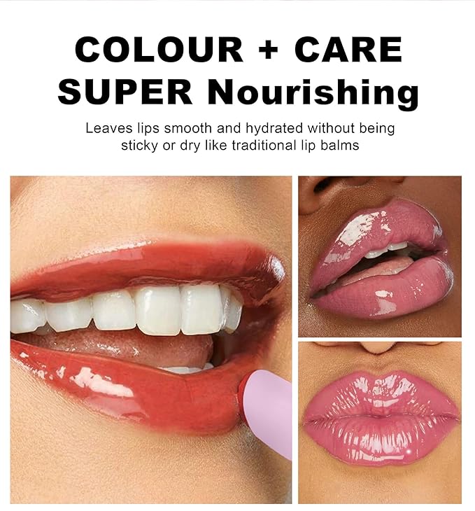MAEPEOR Nourishing Lip Balm 8 Colors Smooth Moisturizing Lip Glow Gloss Non-Sticky and Long-lasting Hydrating Jelly Lip Balm for Women and Girls (Color 05)