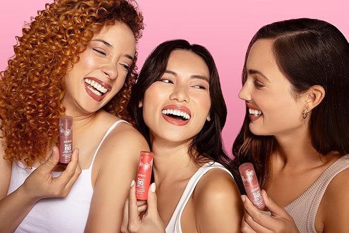 pürlisse Blush Glow BB Lip and Cheek Tint - Hydrating & Buildable 2-in-1 Cream Blush Stick for Cheeks & Lips - Formulated with Nourishing Vitamin E & Hyaluronic Acid - Peach Please (.28 oz)