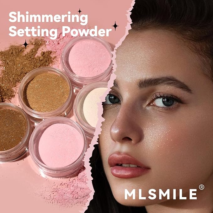 AKARY Dark Complexion Translucent Setting Powder, Shimmer Finishing Powder Oil Control for Long Lasting Makeup, Lightweight Loose Powder Waterproof, Blurring Powder for Medium To Tan Tones, 03