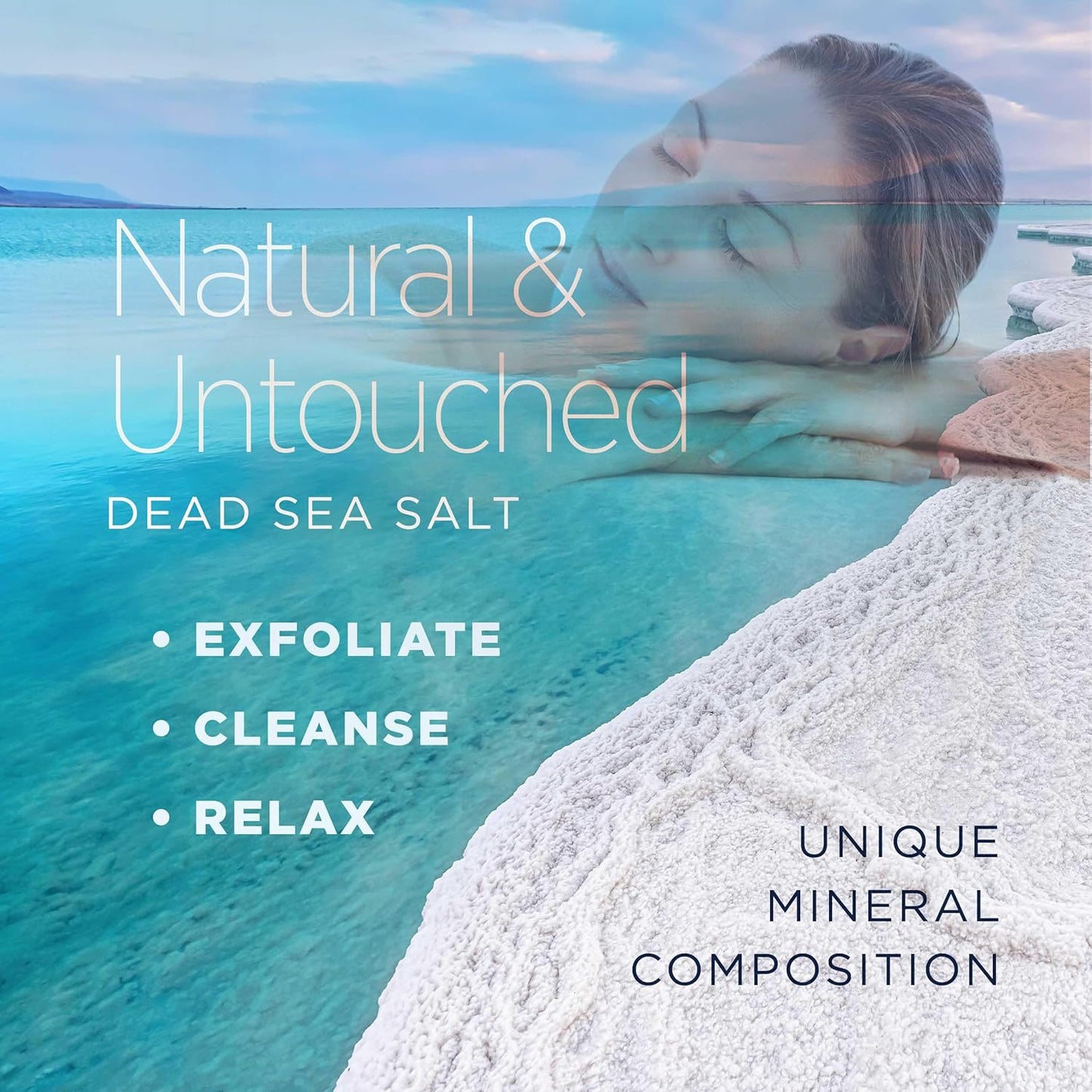 Minera Coarse Grain Dead Sea Salt for Bath & Soaking – 5 lbs, Fast-Dissolving, 100% Pure & Natural, Unscented, Skin-Nourishing Sea Salt