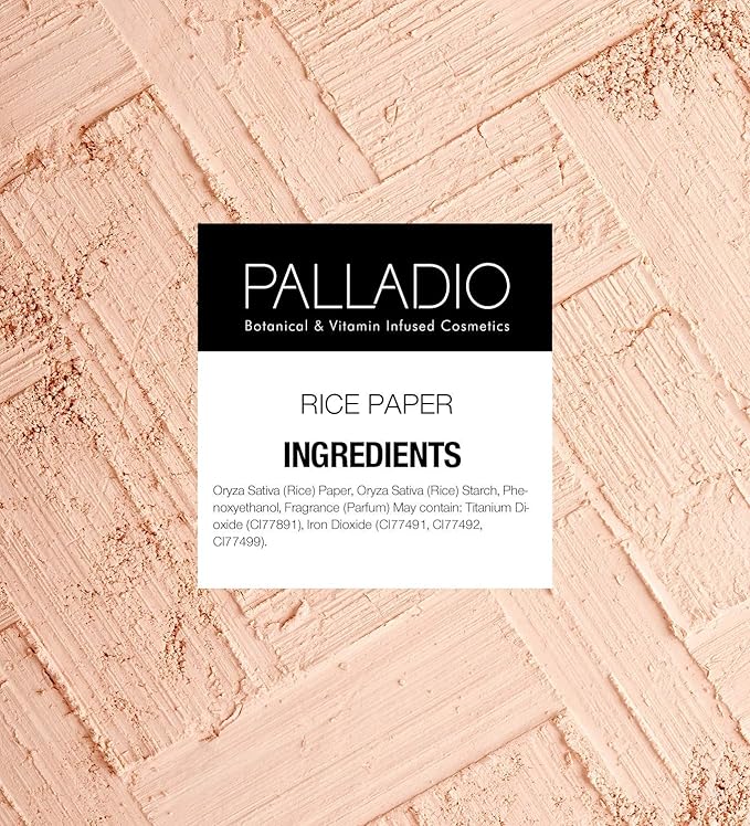 Palladio Rice Paper Facial Tissues for Oily Skin, Face Blotting Sheets Made from Natural Rice, Oil Absorbing Paper with Rice Powder, 2 Sided, Instant Results, Natural, 40 Count (Pack of 3)