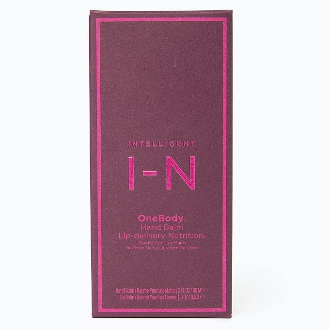 Intelligent Nutrients OneBody Hand Balm & Lip Delivery Nutrition Holiday Set - Help Soothe Dry Hands, Cuticles & Lips (2-Piece Set)