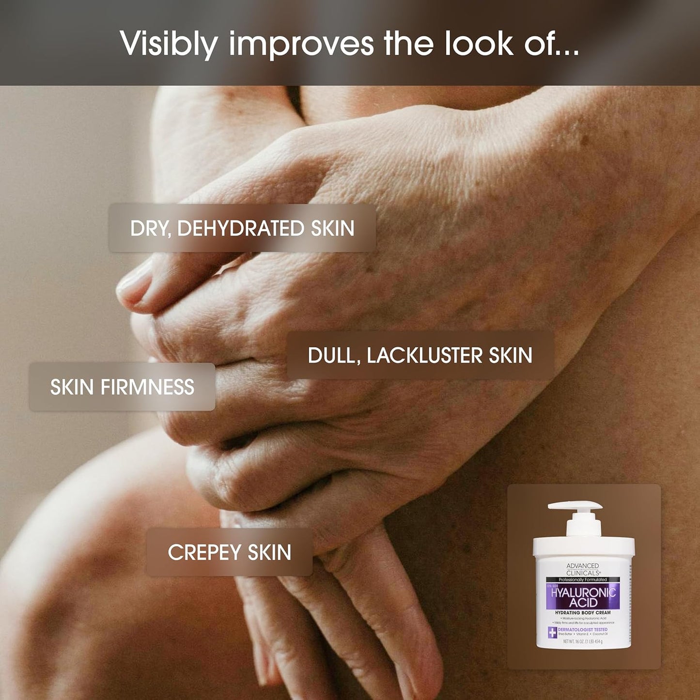 Advanced Clinicals Hyaluronic Acid Face Moisturizer Gel Cream + Hyaluronic Acid Body Cream 2pc Hydrating Skincare Set For Women & Men To Reduce Appearance Of Dry Skin, Wrinkles, & Fine Lines, 2pc Set