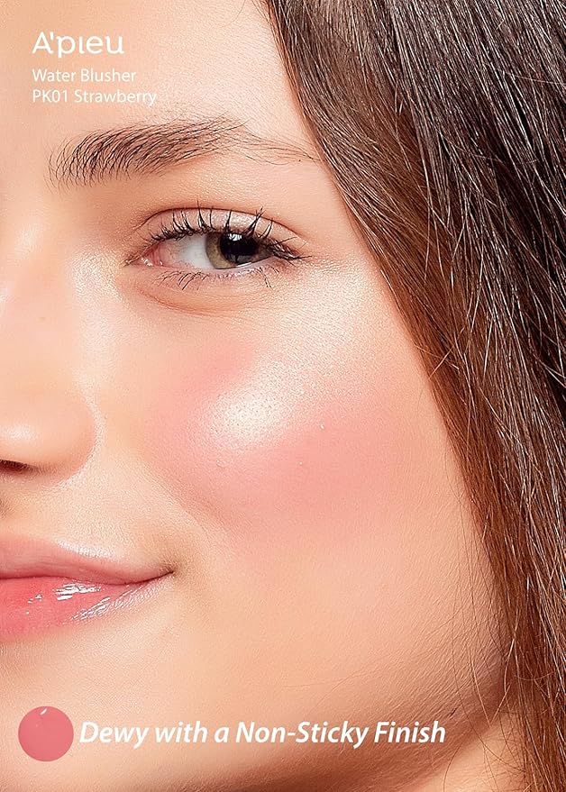 A'PIEU JUICY-PANG WATER BLUSHER (PK01 - I'm Strawberry) Korean Liquid Blush For Cheeks K Beauty Makeup